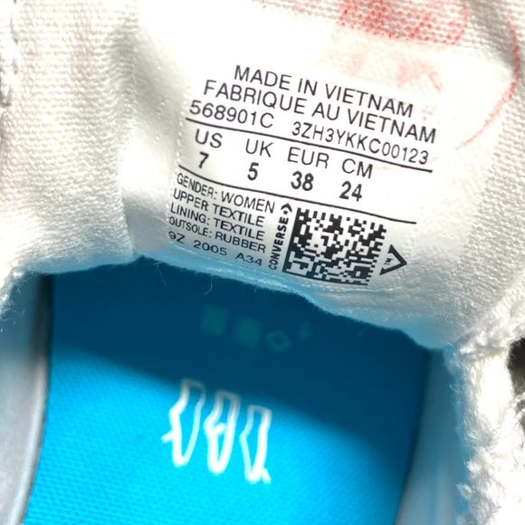 Converse Women 568901C Breakpoint Metallic Industrial Glam Low Top White Sneaker - Picture 9 of 10